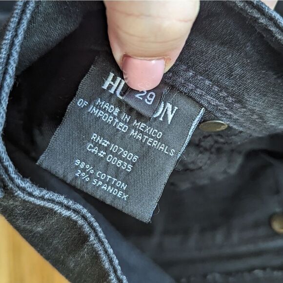 HUDSON Collin Flap skinny jeans ultra dark wash black denim - Picture 4 of 5